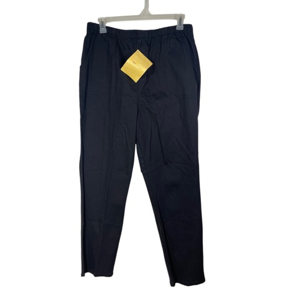 QVC Style Black Elastic Waist Straight Leg Pull‎ On Pants A107067 Mens XL NWT